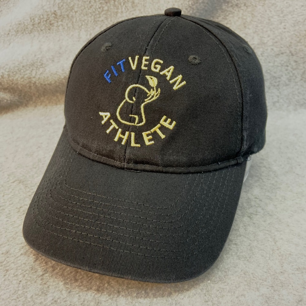 Fit Vegan Athlete Unisex Black Port & Company Baseball Hat Adjustable OSFM